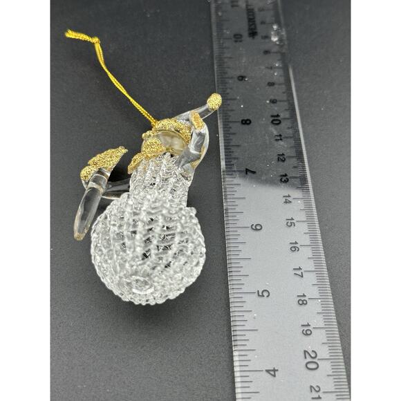 Vintage Hand Spun Glass Snowman w/ Gold Accents Ornament 3" Original Box 1990s - Picture 7 of 8